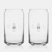 Trouwtaart Initialen Blikvorm Glas (Achterkant)