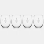 Trouwtaart Initialen Wijnglas Zonder Voet (Achterkant)
