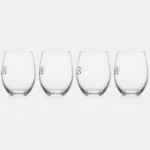 Trouwtaart Initialen Wijnglas Zonder Voet (Links)