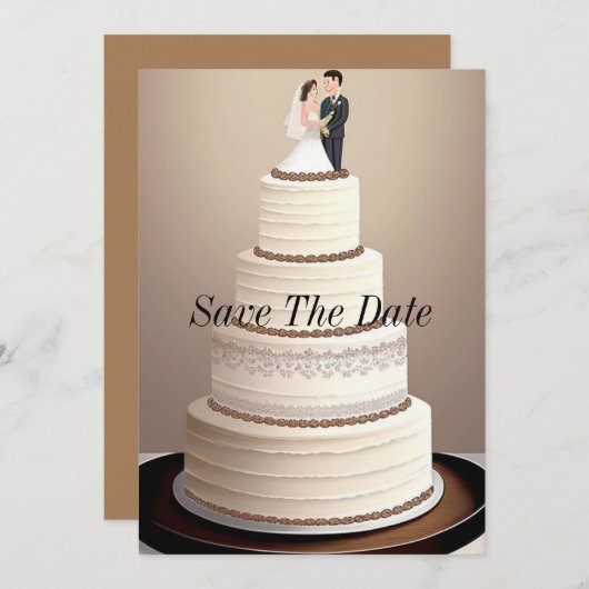 Trouwtaart  kaart (Voorkant / Achterkant)