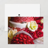 Trouwtaart met boeket en ringen kaart (Voorkant / Achterkant)