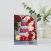 Trouwtaart met boeket, ringen en sluier kaart (Staand voorkant)