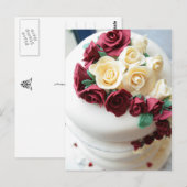 Trouwtaart met Sugar-Flower Cascade Briefkaart (Voorkant / Achterkant)