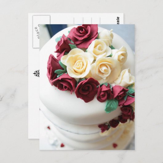 Trouwtaart met Sugar-Flower Cascade Briefkaart (Voorkant / Achterkant)