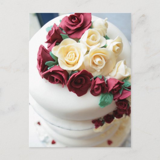 Trouwtaart met Sugar-Flower Cascade Briefkaart (Voorkant)