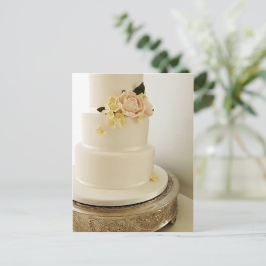 Trouwtaart met Sugar-Flower Cascade Briefkaart (Staand voorkant)