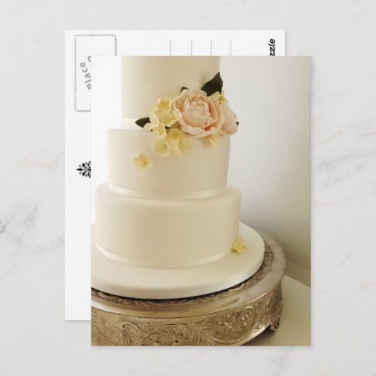 Trouwtaart met Sugar-Flower Cascade Briefkaart (Voorkant / Achterkant)