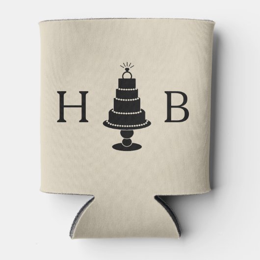 Trouwtaart monogram blikjeskoeler (Voorkant)