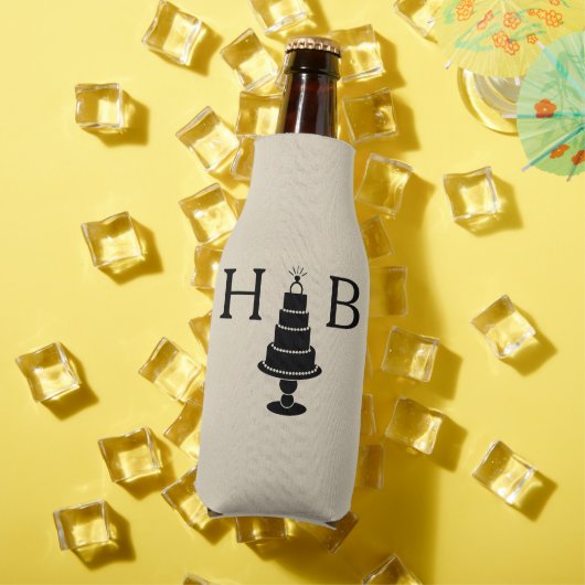 Trouwtaart monogram flesjeskoeler (Insitu Zomer)