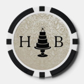 Trouwtaart monogram poker chips (Voorkant)