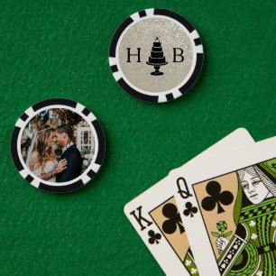 Trouwtaart monogram poker chips