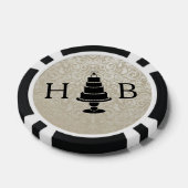 Trouwtaart monogram poker chips (Enkel)