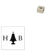 Trouwtaart monogram rubberstempel (Gestempeld)