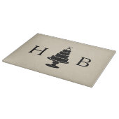 Trouwtaart monogram snijplank (Hoek)