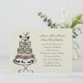 Trouwtaart Monogram / Trouwen Kaart (Staand voorkant)