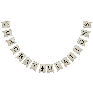 Trouwtaart monogram vlaggetjes