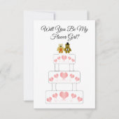 Trouwtaart ontwerp Bloemenmeisje bruiloft Kaart (Voorkant)