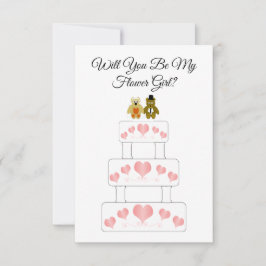 Trouwtaart ontwerp Bloemenmeisje bruiloft Kaart