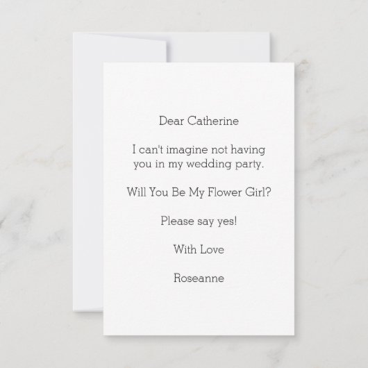 Trouwtaart ontwerp Bloemenmeisje bruiloft Kaart (Achterkant)