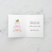 Trouwtaart ontwerp bruiloft acceptatie bedankkaart (Binnen)