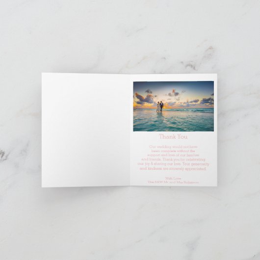 Trouwtaart ontwerp bruiloft bedankkaart (Binnen)