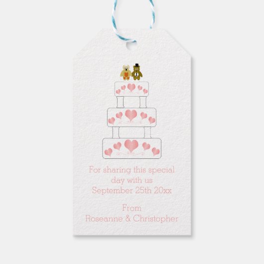 Trouwtaart ontwerp bruiloft cadeaulabel (Achterkant)