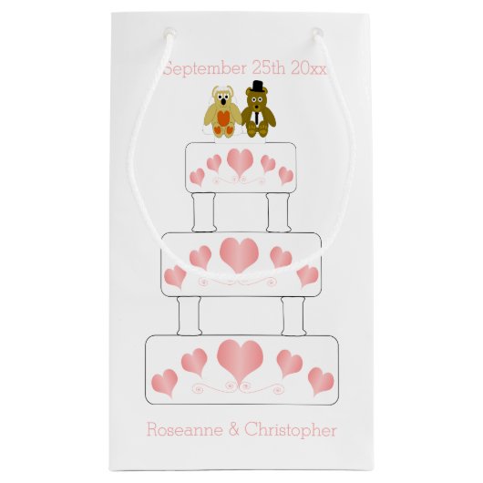 Trouwtaart ontwerp bruiloft klein cadeauzakje (Achterkant)