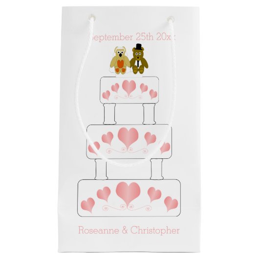 Trouwtaart ontwerp bruiloft klein cadeauzakje (Voorkant)