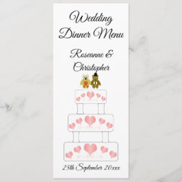 Trouwtaart ontwerp bruiloft menu