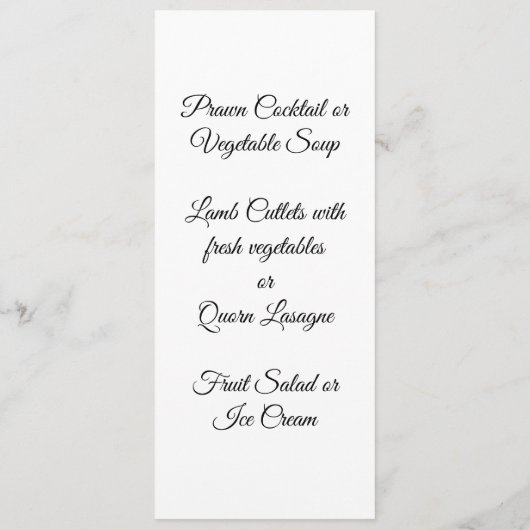 Trouwtaart ontwerp bruiloft menu (Achterkant)