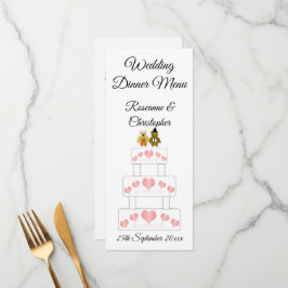 Trouwtaart ontwerp bruiloft menu