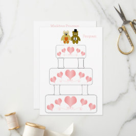 Trouwtaart ontwerp bruiloft programmakaart