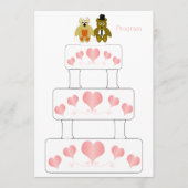 Trouwtaart ontwerp bruiloft programmakaart (Voorkant)