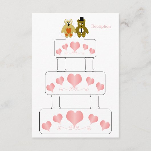 Trouwtaart ontwerp bruiloft receptie informatiekaartje (Voorkant)