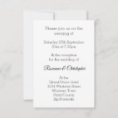 Trouwtaart ontwerp bruiloft receptie kaart (Achterkant)