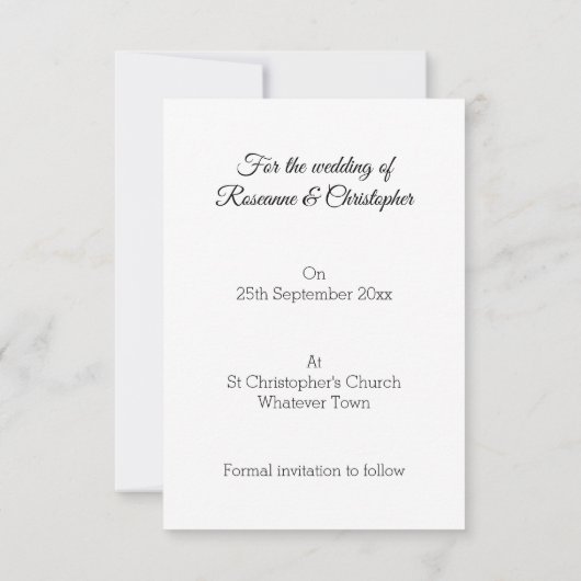 Trouwtaart ontwerp bruiloft save the date (Achterkant)