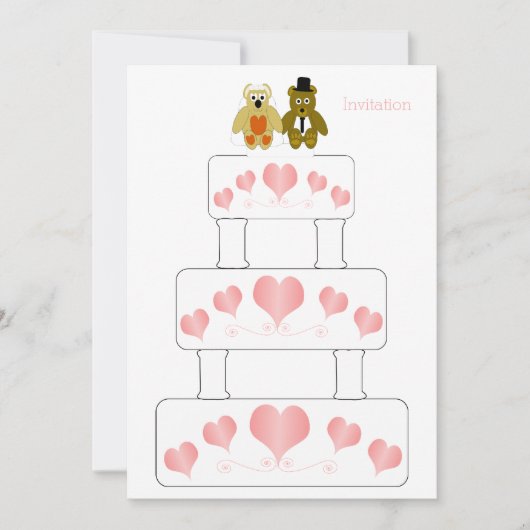 Trouwtaart ontwerp bruiloft uitnodiging (Voorkant)