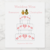 Trouwtaart ontwerp bruiloft wijn etiket (Enkel label)