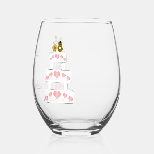 Trouwtaart ontwerp bruiloft wijnglas zonder voet (Links)