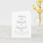 Trouwtaart ontwerp meneer & mevrouw kaart (Gele Bloem)