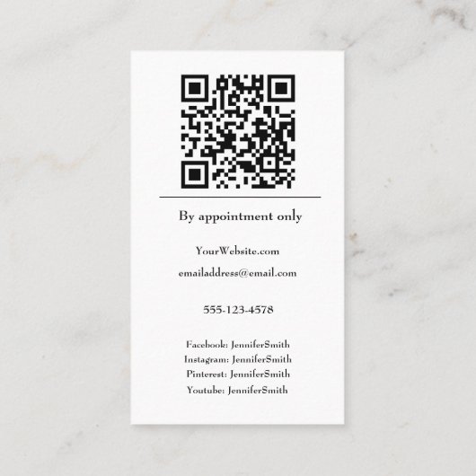 Trouwtaart Ontwerper Elegante Bakkerij Custom Visitekaartje (Achterkant)