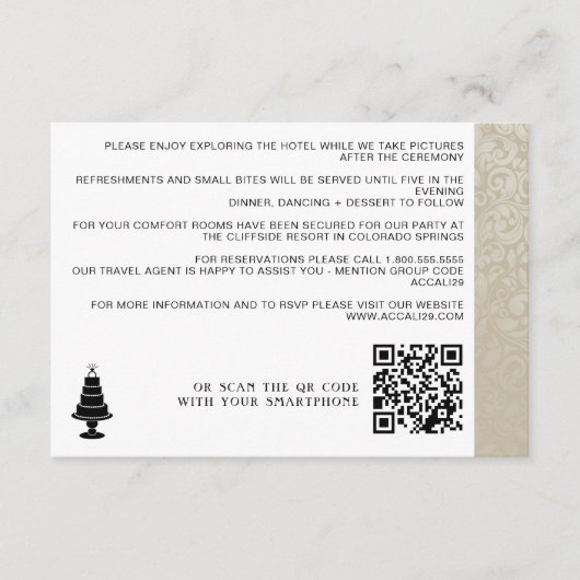 Trouwtaart QR-code Informatiekaartje (Voorkant)