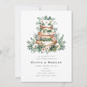 Trouwtaart Romantisch Script QR Code Trouwen Kaart (Voorkant)