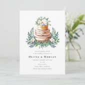 Trouwtaart Romantisch Script QR Code Trouwen Kaart (Staand voorkant)