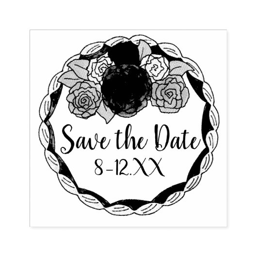 Trouwtaart Sla de Datum Op Rubber Stempel Liefde (Afrduk)