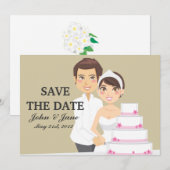 Trouwtaart snijden kaart (Voorkant / Achterkant)