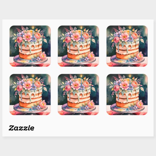 Trouwtaart stickers (Vel)