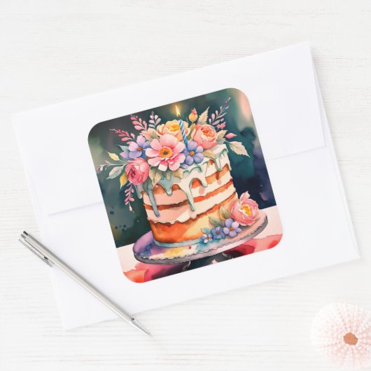 Trouwtaart stickers (Envelop)