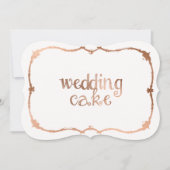 Trouwtaart Tafelkaart van Zoete Roze Goud Effect Kaart (Voorkant)