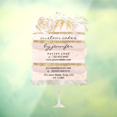 Trouwtaart uitsnede gouden glitter evenementenorga raamsticker (Vel 3)